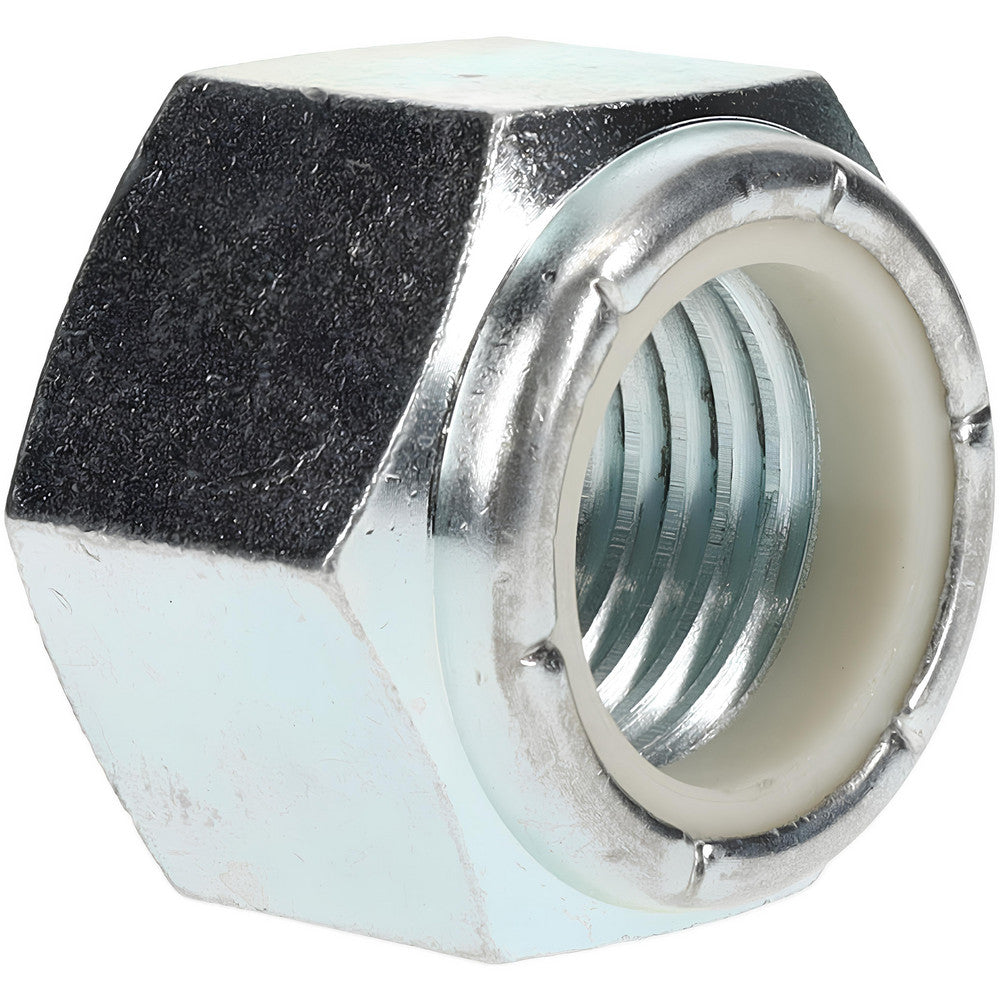 Value Collection 52591856-100 Hex Lock Nut Insert, Nylon Insert, 1-1/2-6, Grade 2 Steel, Zinc Finish