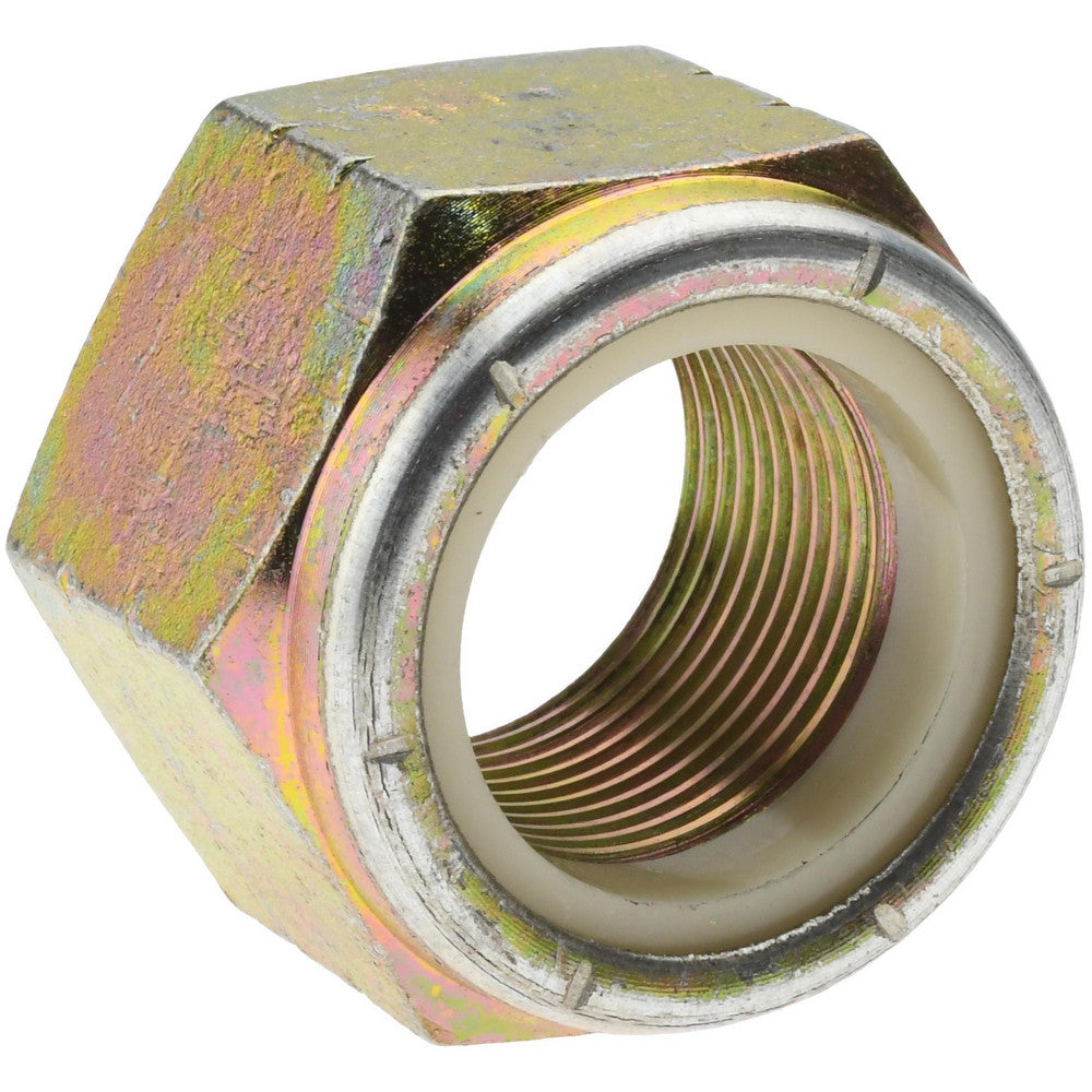 Value Collection R52001585 Hex Lock Nut Insert Lock, Nylon Insert, 1-1/4-12, Grade 8 Steel, Yellow Zinc Dichromate Finish