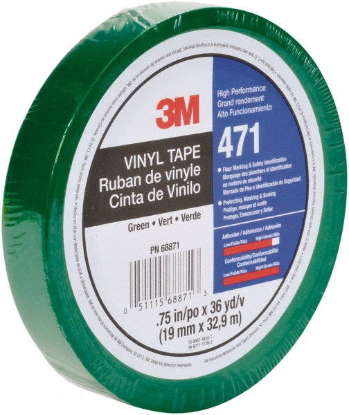 3M 7010302436 Floor & Aisle Marking Tape 3/4" Wide, 108' Long, 5.2 mil Thick, Vinyl
