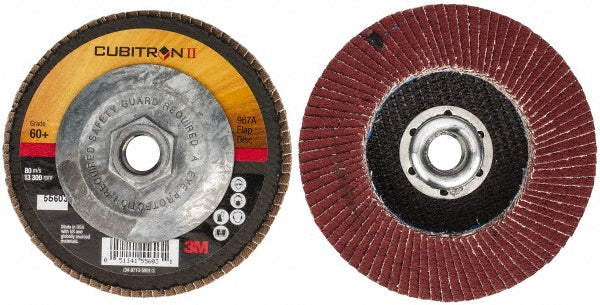 3M 7100058060 Flap Disc 5/8-11 Hole, 60 Grit, Ceramic, Type 27