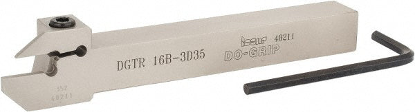 Iscar 2301398 Indexable Grooving-Cutoff Toolholder DGTR 16B-3D35, 3 to 3.18 mm Groove Width, 16 mm Max Depth of Cut, Right Hand