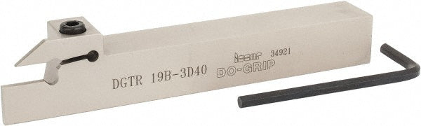 Iscar 2301431 Indexable Grooving-Cutoff Toolholder DGTR 19B-3D40 I, 0.118 to 1/8" Groove Width, 0.787" Max Depth of Cut, Right Hand