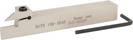 Iscar 2301431 Indexable Grooving-Cutoff Toolholder DGTR 19B-3D40 I, 0.118 to 1/8" Groove Width, 0.787" Max Depth of Cut, Right Hand