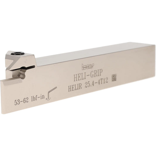 Iscar 2500446 Indexable Grooving-Cutoff Toolholder HELIR 25.4-4T12, 0.157 to 0.187" Groove Width, 0.47" Max Depth of Cut, Right Hand