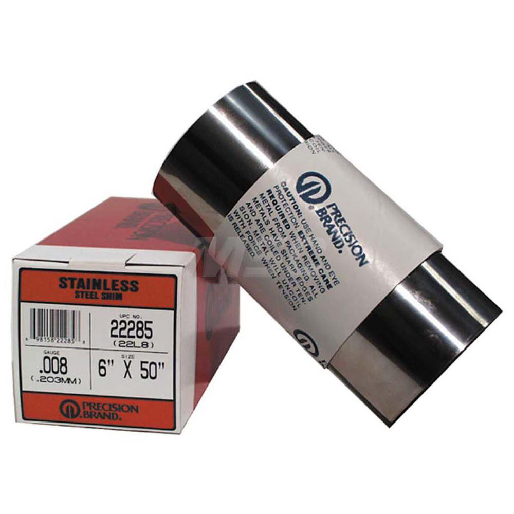Precision Brand Products 22138 Shim Stock 0.0005'' Thick, 60'' Long, 6" Wide, Stainless Steel