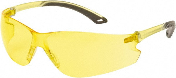 PYRAMEX S5830S Safety Glass Scratch-Resistant, Polycarbonate, Yellow Lenses, Frameless, UV Protection