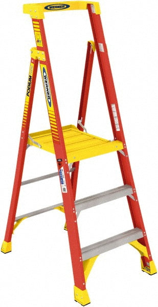 Werner PD6203 3 Step Fiberglass Foldable Step Ladder Type IA 300 lb Capacity 5' Height