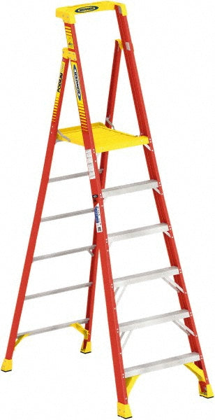 Werner PD6206 6 Step Fiberglass Foldable Step Ladder Type IA 300 lb Capacity 8' Height
