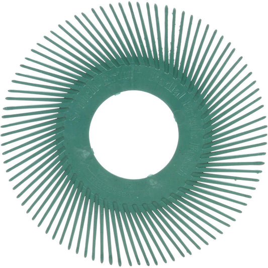 3M 7100138327 Radial Bristle Brush Plain Arbor Connection, 1" Arbor Hole