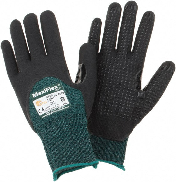 ATG 34-8753/M Cut, Puncture & Abrasion-Resistant Gloves ATG 34-8753, Size Medium, ANSI Cut A2, ANSI Puncture 1, Microfoam Nitrile, Engineered Yarn