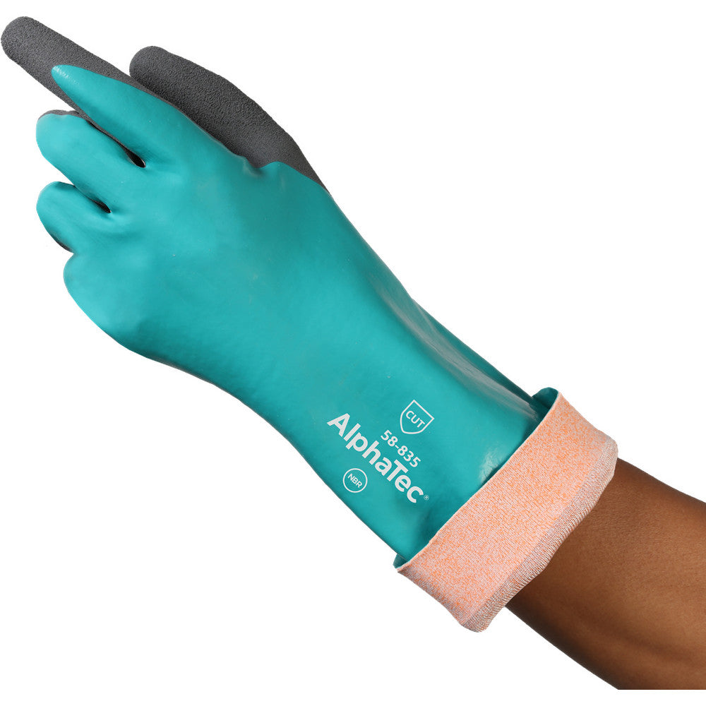 Ansell 58835080 Chemical Resistant Gloves Glove Type General Purpose Chemical Resistant Gloves  Material Nitrile + PI HPPE Nylon Engineered Yarns  Size Medium  Numeric Size 8  Coating Material Nitrile  Lining Material HPPE Nylon Engineered Yarn