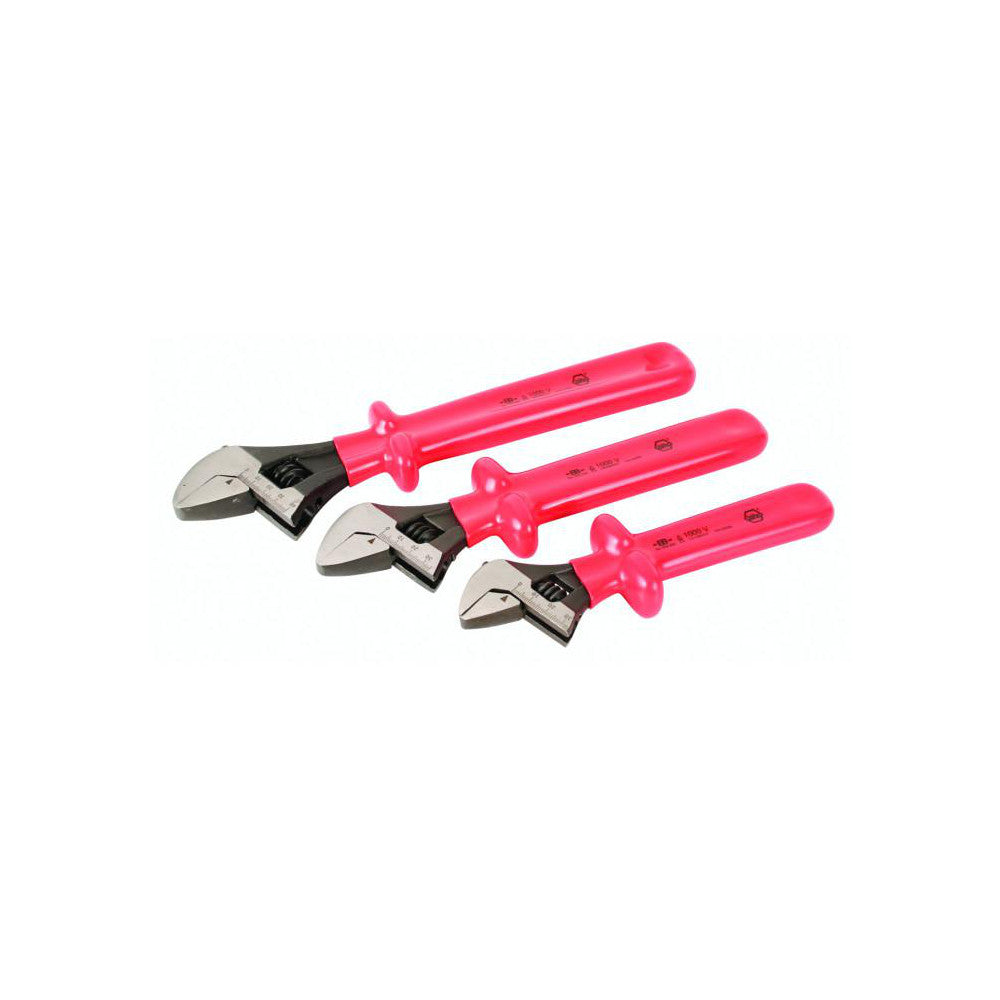 Wiha 76290 Insulated Adjustable Wrench Set 3 Pc, 10" 12" & 8" Wrench, Inch
