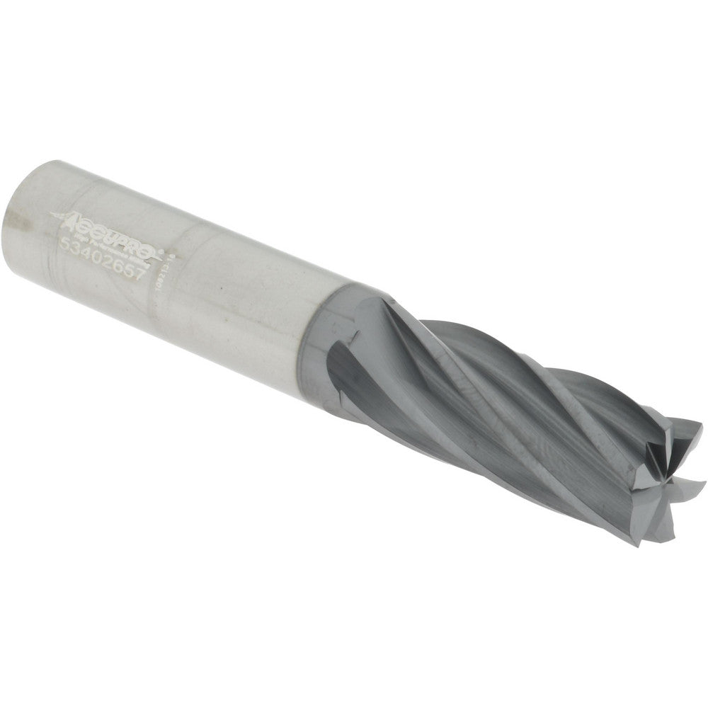 Accupro 95168334 Square End Mill  0.5000" Dia, 1.25" LOC, 0.5" Shank Dia, 3" OAL, 6 Flutes, Solid Carbide