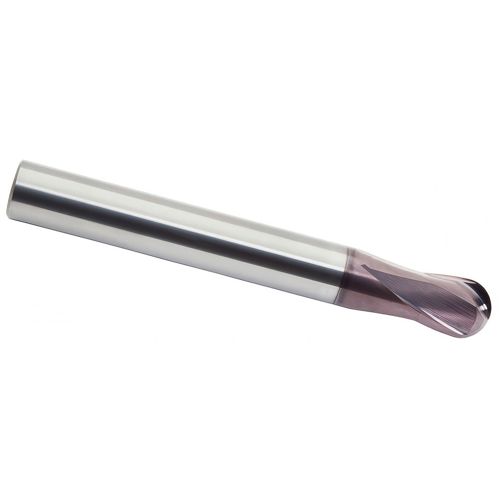 M.A. Ford 156M0100N4A Ball End Mill 0.0394" Dia, 0.0315" LOC, 2 Flute, Solid Carbide