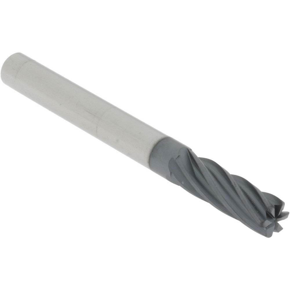 Accupro 95168601 Corner Radius End Mill 1/4" Dia, 3/4" LOC, 0.0300" Radius, 6 Flute, Solid Carbide