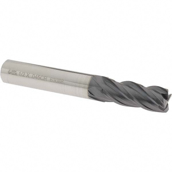OSG VG434-5005 Corner Radius End Mill 1/2" Dia, 1-1/4" LOC, 0.045" Radius, 4 Flutes, Solid Carbide