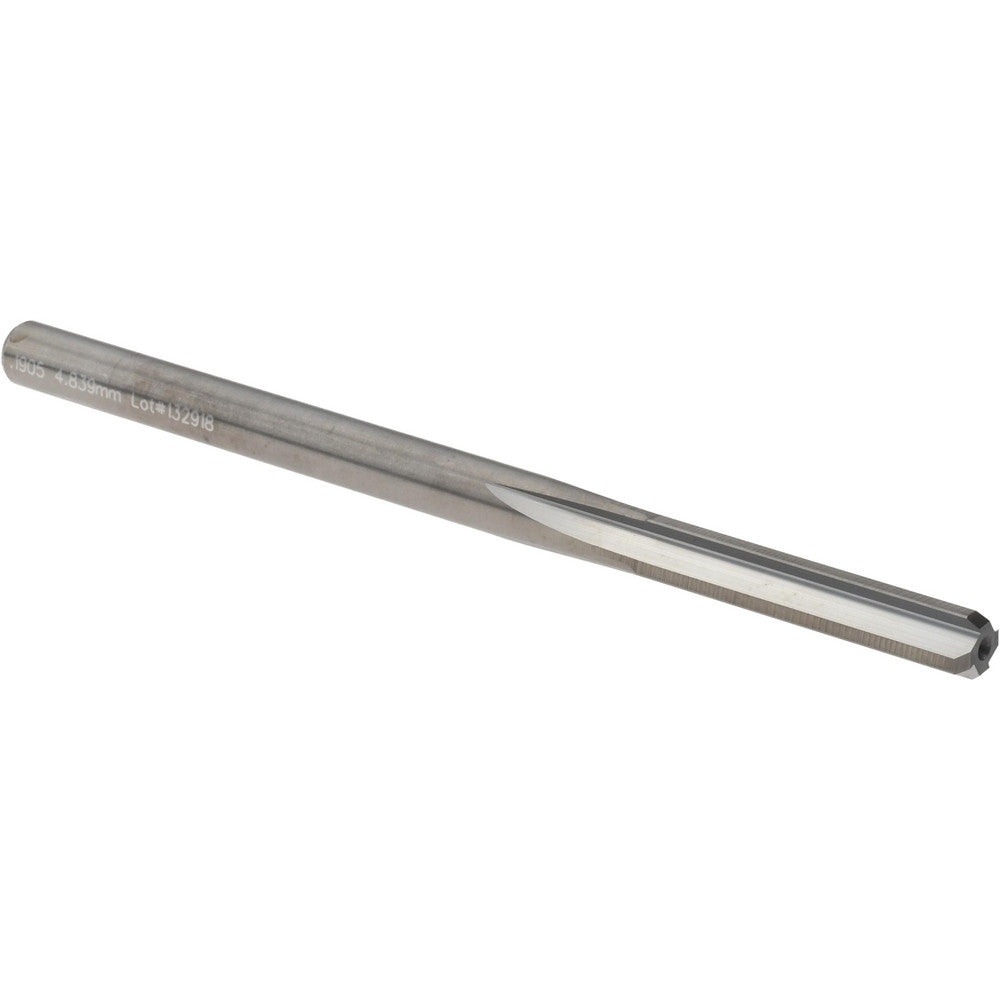 M.A. Ford 27219050 Chucking Reamer 0.1905" Dia, 2-3/4" OAL, 7/8" Flute Length, Straight Flute, Straight-Cylindrical Shank, Solid Carbide