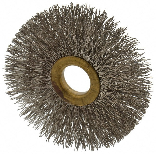 Osborn 0001131700 Wheel Brush 3" Wheel Dia, 3/8" Face Width, 0.0140" Wire Dia, Crimped