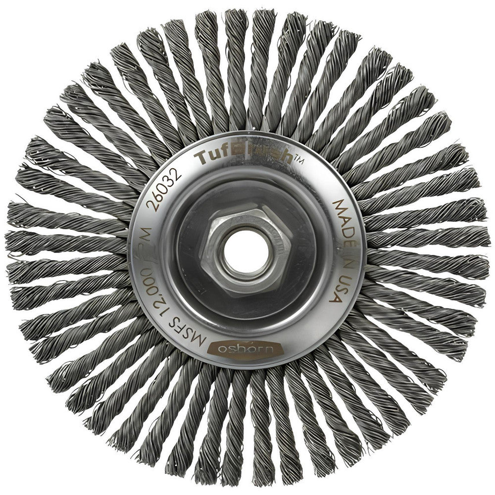 Osborn 0002649500 Wheel Brush 5" Wheel Dia, 3/16" Face Width, 0.0200" Wire Dia, Stringer Bead