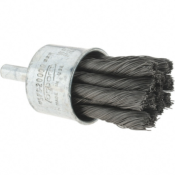 Osborn 0003001600 End Brushes 1" Dia, Steel, Knotted Wire