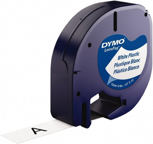 Dymo 91331 Label Maker Label Black on White, Plastic, 156" OAL, 1/2" OAW