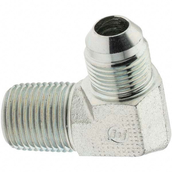 Brennan 10335 Steel Flared Tube 90 &deg Elbow 1/2" Tube OD, 3/4-16 x 1/2-14 Thread, 37 &deg Flared Angle