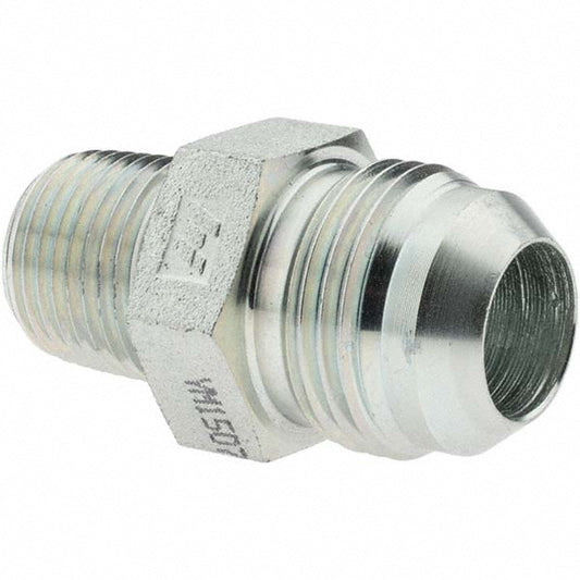 Brennan 10319 Steel Flared Tube Connector 3/4" Tube OD, 1-1/16-12 x 1/2-14 Thread, 37 &deg Flared Angle