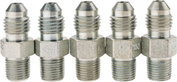 Brennan 10300 Steel Flared Tube Connector 1/4" Tube OD, 7/16-20 x 1/8-27 Thread, 37 &deg Flared Angle