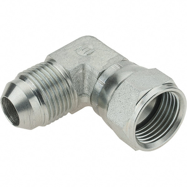 Brennan 10613 Steel Flared Tube Swivel 90 &deg Elbow 1/2" Tube OD, 3/4-16 x 3/4-16 Thread, 37 &deg Flared Angle
