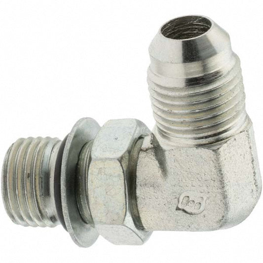 Brennan 10574 Steel Flared Tube Male Elbow 3/8" Tube OD, 9/16-18 x 9/16-18 Thread, 37 &deg Flared Angle