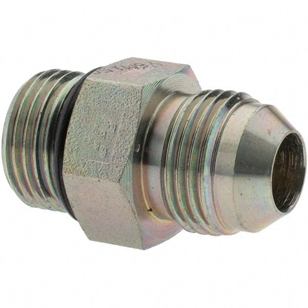 Brennan 10543 Steel Flared Tube Connector 1/2" OD, 3/4-16 x 3/4-16 Thread, 37 deg Flared Angle