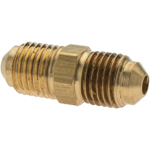 Parker -11012-1 Brass Flared Tube Union 3/16" Tube OD, 3/8-24 Thread, 45 &deg Flared Angle