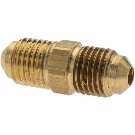 Parker -11012-1 Brass Flared Tube Union 3/16" Tube OD, 3/8-24 Thread, 45 &deg Flared Angle
