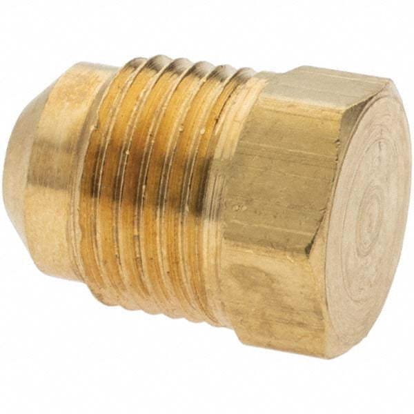 Parker -11010-4 Brass Flared Tube Plug 3/8" Tube OD, 5/8-18 Thread, 45 &deg Flared Angle