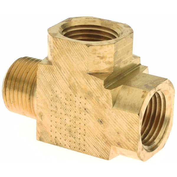 Parker 11151 Industrial Pipe Street Tee 3/8" Female Thread, 3/8" Male Thread, MNPTF x FNPTF