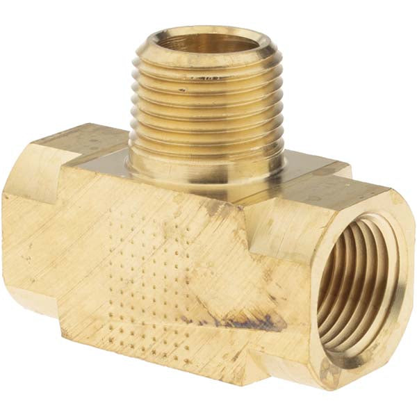 Parker -11148-B Industrial Pipe Male Branch Tee 3/8" Female Thread, 3/8" Male Thread, MNPTF x FNPTF