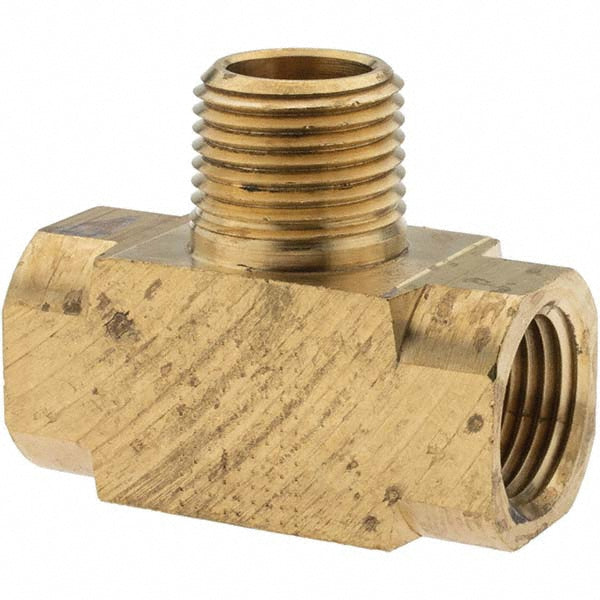 Parker -11148-C Industrial Pipe Male Branch Tee 1/2" Female Thread, 1/2" Male Thread, MNPTF x FNPTF