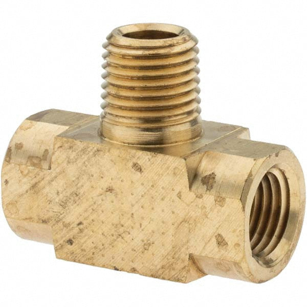 Parker -11148-A Industrial Pipe Male Branch Tee 1/4" Female Thread, 1/4" Male Thread, MNPTF x FNPTF