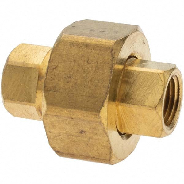 Anderson Metals 11118 Brass Pipe Union 1/8 x 1/8" Fitting, FNPT x FNPT
