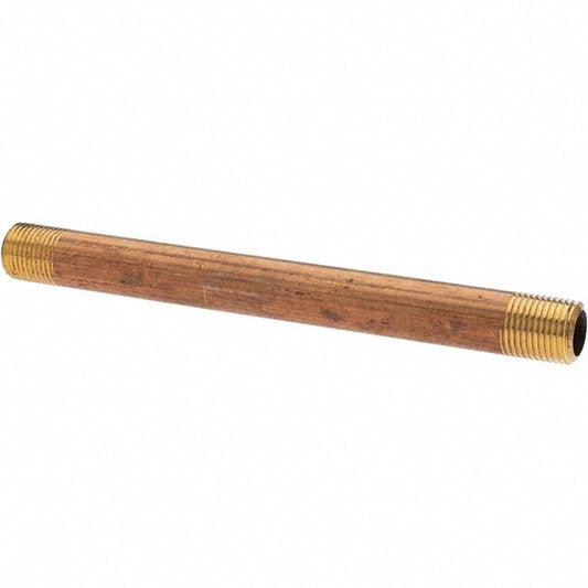Anderson Metals -11099-5 Brass Pipe Nipple Threaded on Both Ends, 4" OAL, NPT