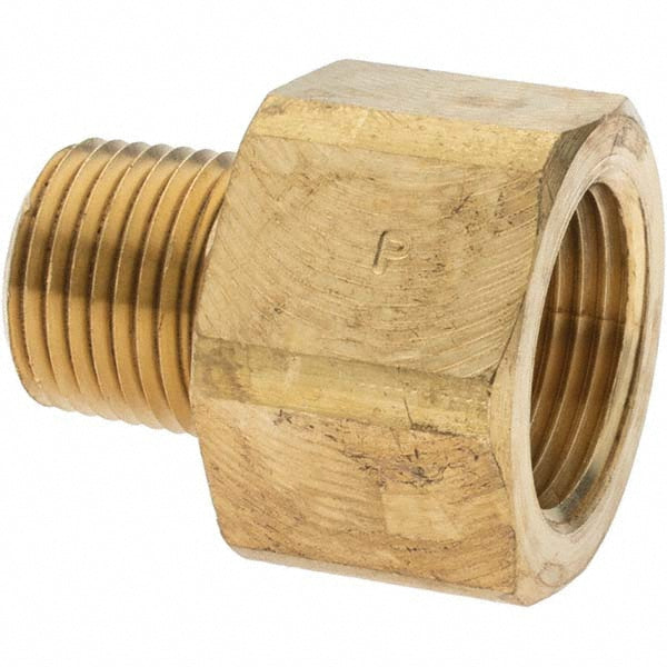 Parker -10834-2 Industrial Pipe Adapter 3/4" Female Thread, 1/2" Male Thread, MNPTF x FNPTF