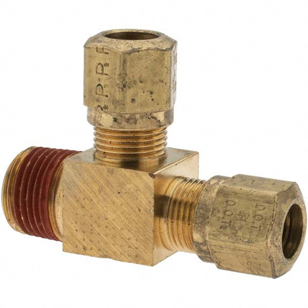 Parker 10792 Compression Tube Male Run Tee 3/8" Thread, Compression x MNPT x Compression