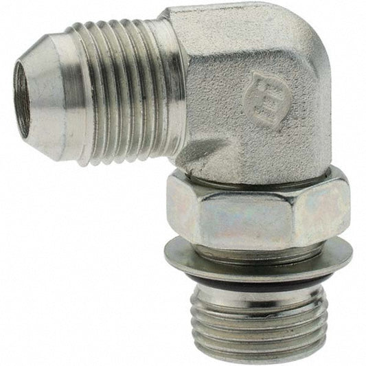 Brennan 10576 Steel Flared Tube Male Elbow 1/2" Tube OD, 3/4-16 x 3/4-16 Thread, 37 &deg Flared Angle