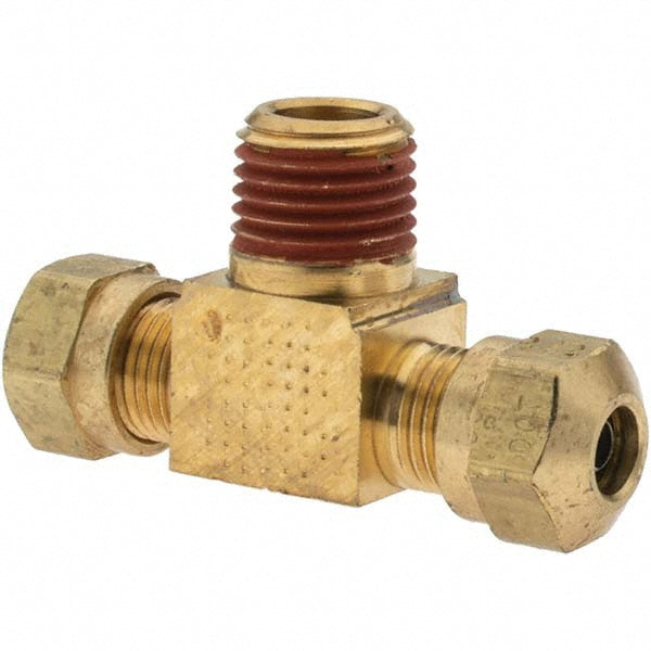 Parker -10793-4 Compression Tube Male Branch Tee 1/4" Thread, Compression x Compression x MNPT