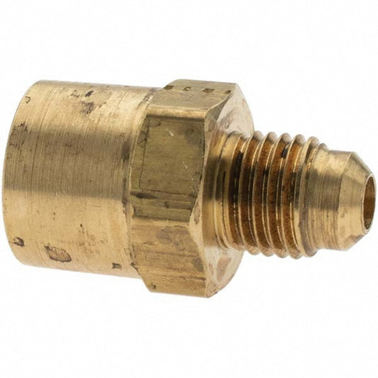 Parker -10825-1 Brass Flared Tube Connector 1/4" Tube OD, 1/4-18 Thread, 45 &deg Flared Angle