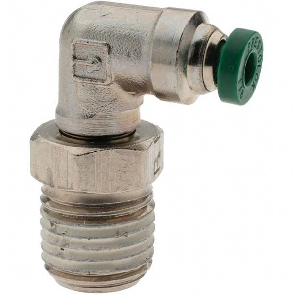 Parker -14244-1 Push-To-Connect Tube to Male & Tube to Male NPT Tube Fitting Male Swivel Elbow, 1/4" Thread, 1/8" OD