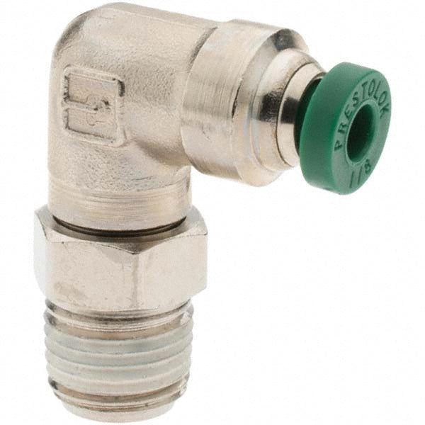 Parker 12539 Push-To-Connect Tube to Male & Tube to Male NPT Tube Fitting Male Swivel Elbow, 1/8" Thread, 1/8" OD