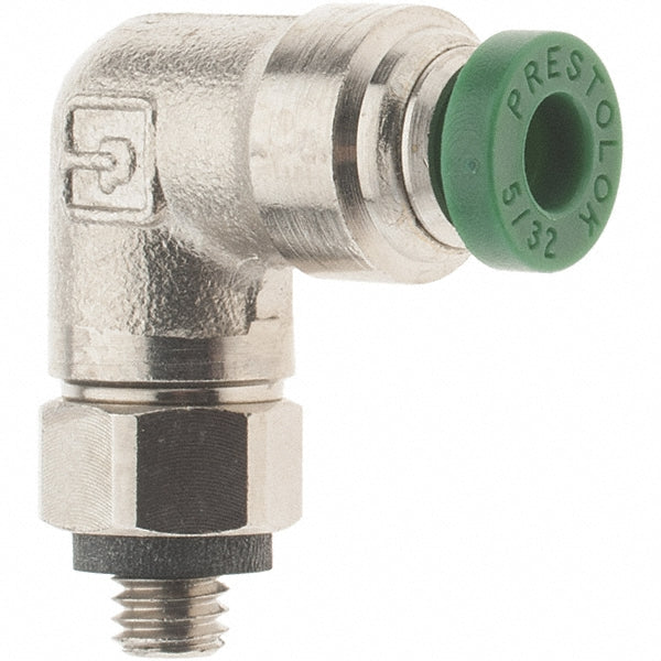 Parker -12541-1 Push-To-Connect Tube to Male & Tube to Male UNF Tube Fitting Male Swivel Elbow, #10-32 Thread, 5/32" OD