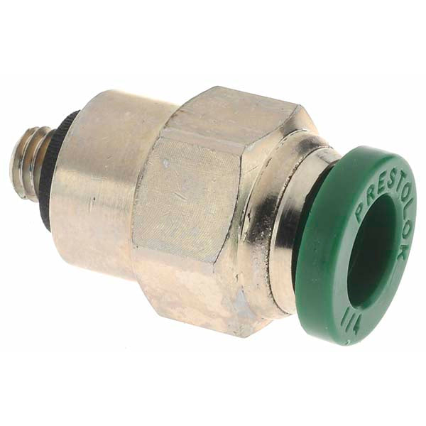Parker 12527 Push-To-Connect Tube to Male & Tube to Male UNF Tube Fitting Male Connector, #10-32 Thread, 1/4" OD