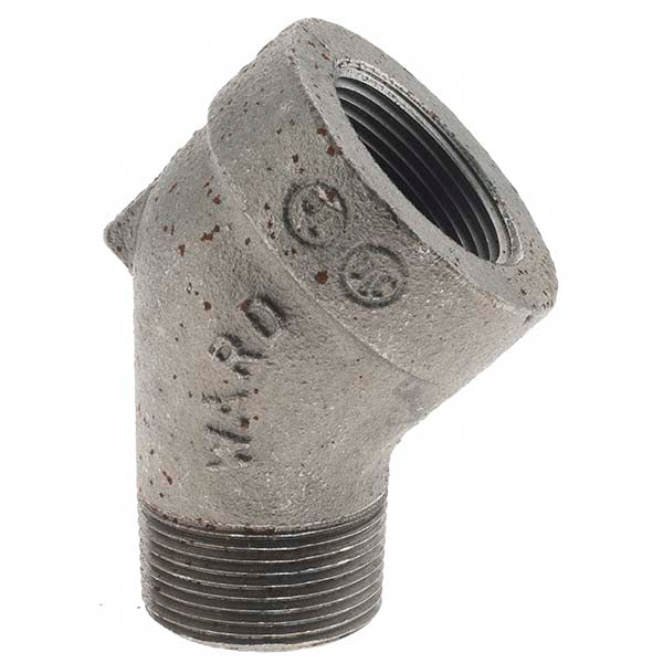 Value Collection MDB121 32-2 300 Size 1-1/4", Class 300, Malleable Iron Black Pipe 45&deg Street Elbow